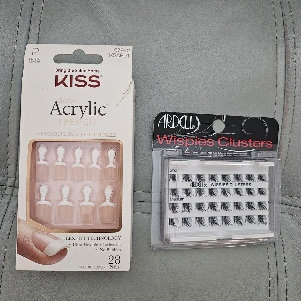 KISS Acrylic French Nails and Ardell Wispies Clusters